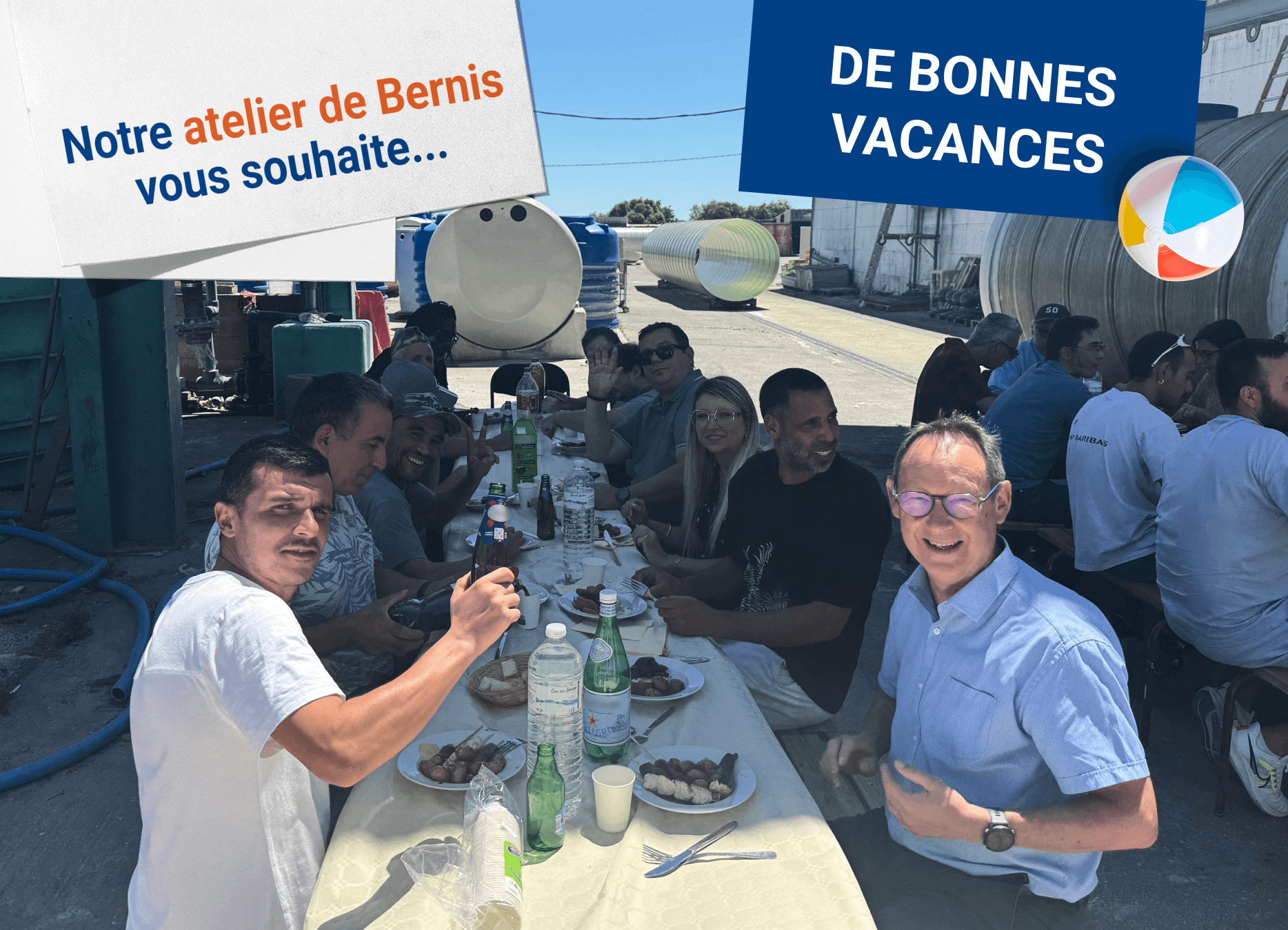 Notre atelier de Bernis vous souhaite... DE BONNES VACANCES avec photo de l'équipe
