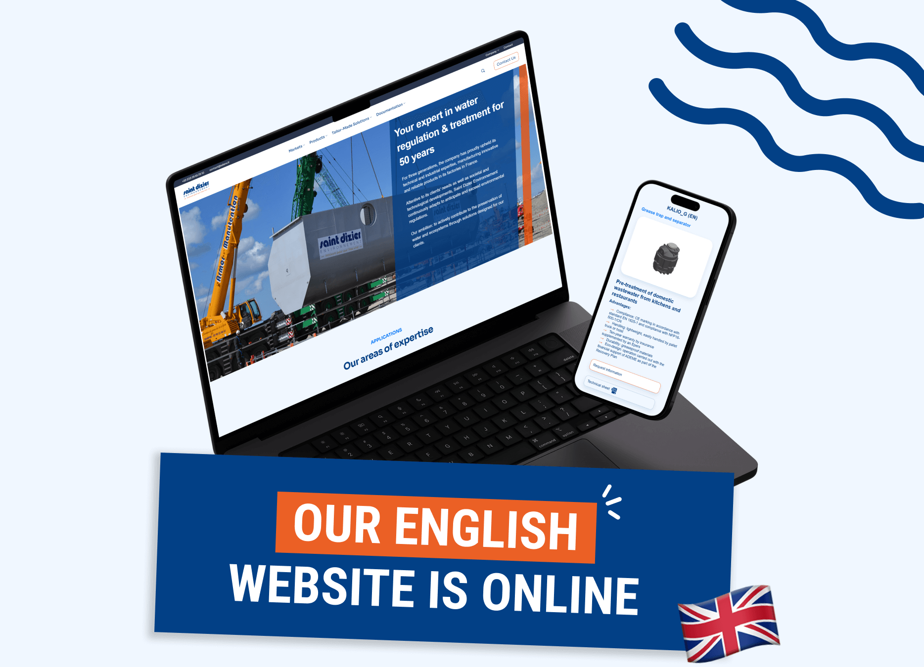OUR ENGLISH WEBSITE IS ONLINE avec photo du site de Saint Dizier environnement version anglaise