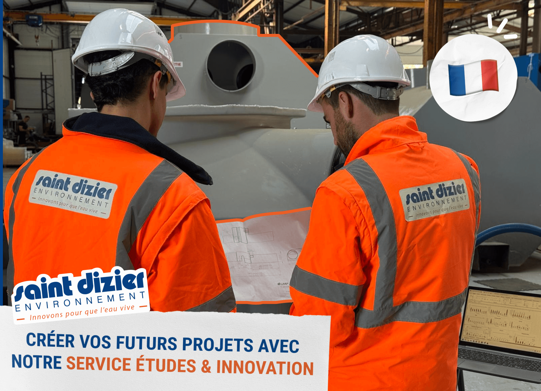 "Créer vos futurs projets avec notre service études & Innovation" avec photo de notre équipe dédiée