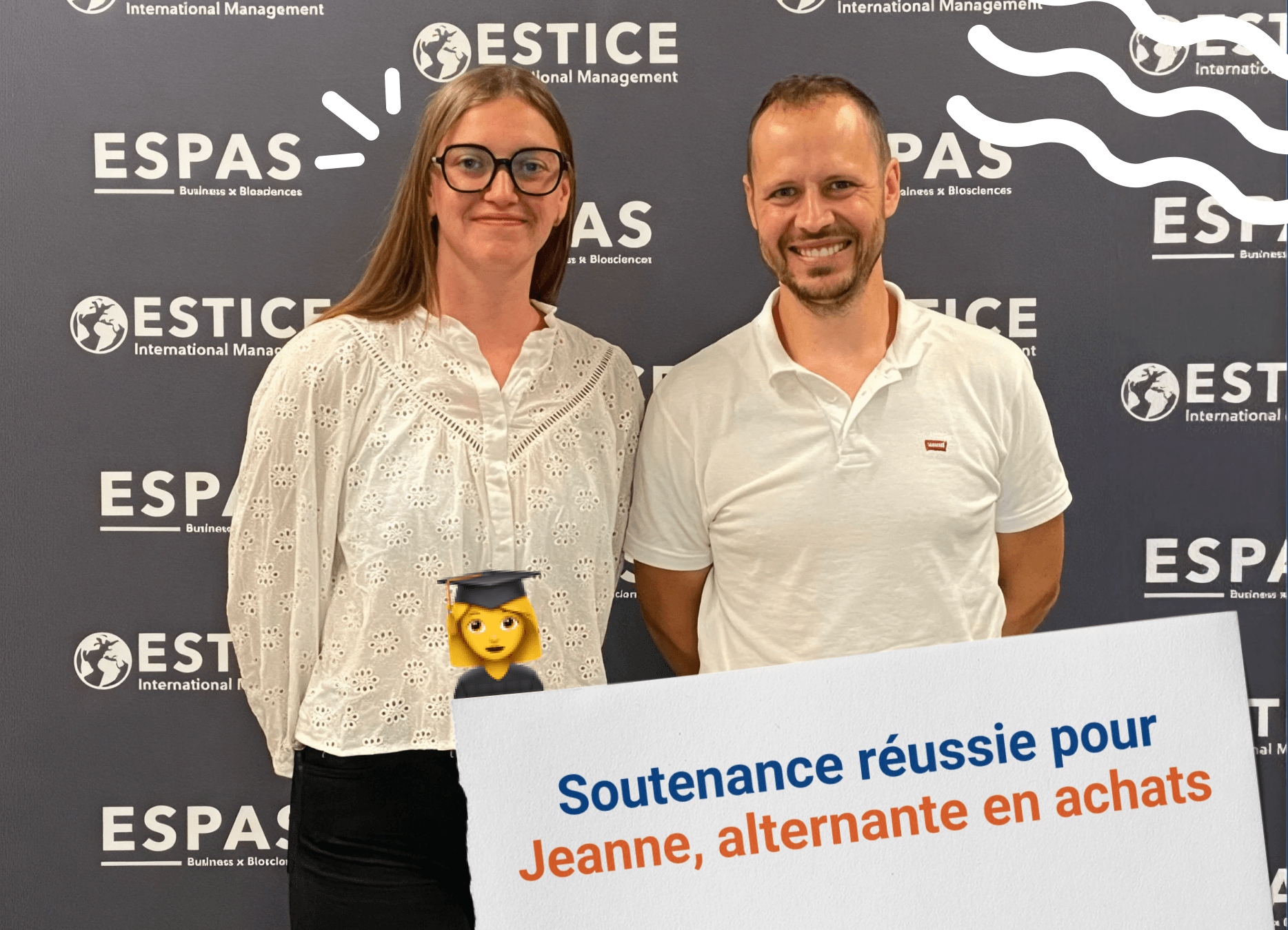 Soutenance réussie pour Jeanne, alternante en achats chez Saint Dizier Environnement avec photo de l'équipe